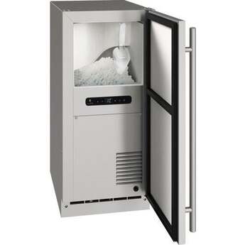 U-Line Outdoor Nugget Ice Machine 15" Reversible Hinge Solid 115v: Stainless Steel